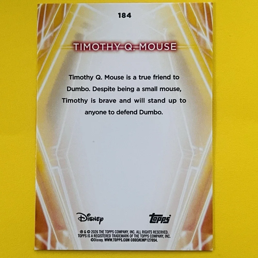 2026 Topps Disney Neon Timothy Q. Mouse #184 Base Card‎ Dumbo